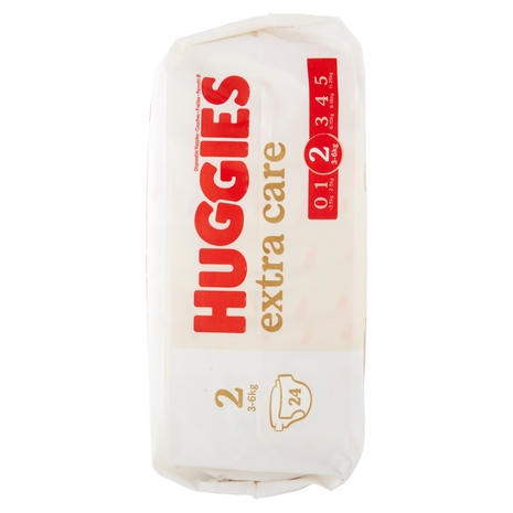 Huggies extra care Pannolini 2 3-6 Kg 24 pz